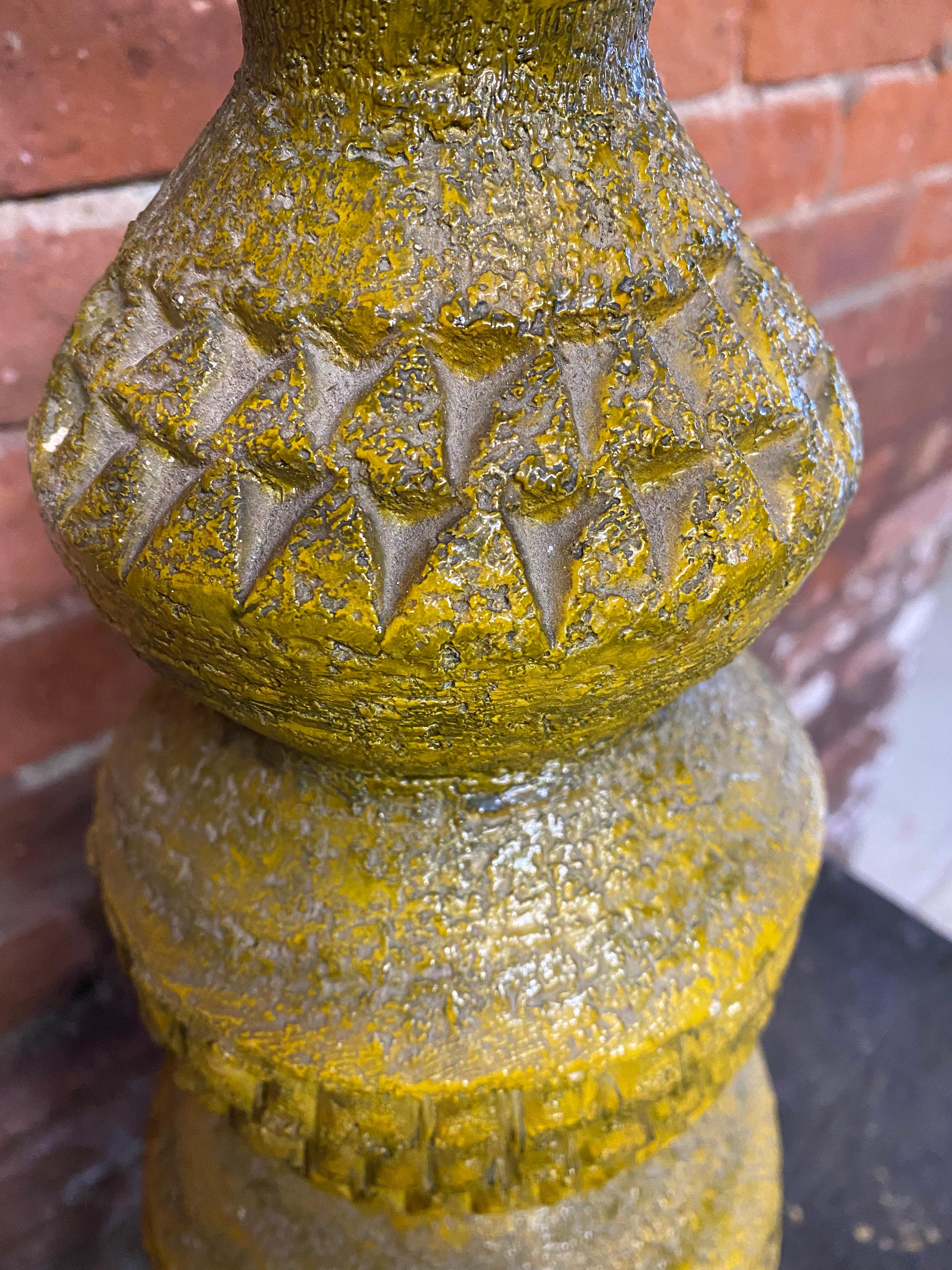 Plaster Quartite Creative Corporation Yellow Brutalist Table Lamp