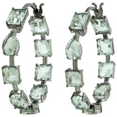 Quartz 14 Karat Gold Hoop Earrings