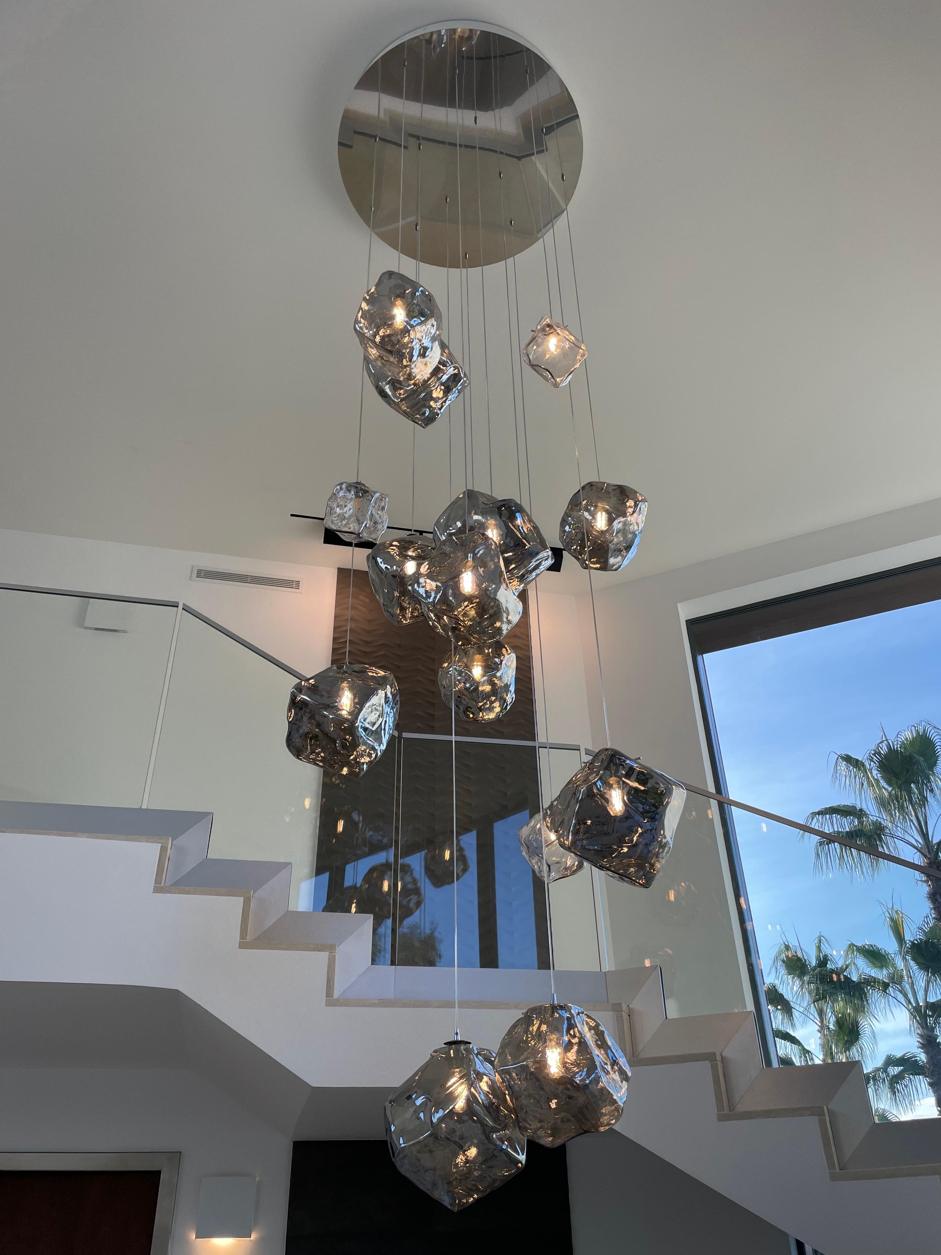 Quartz 5 Lights Glass Pendant Neuf - En vente à Nice, FR