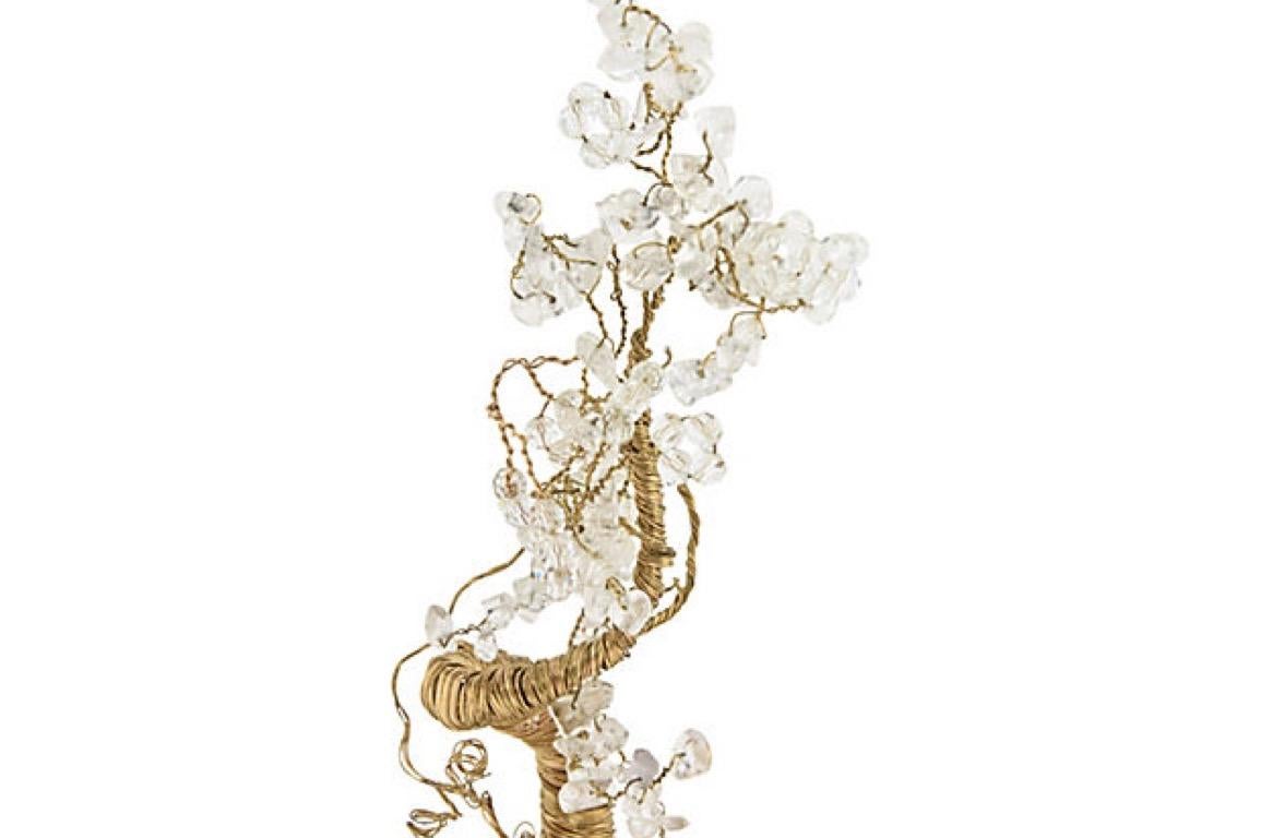 Quartz and Crystal Wire Tree Sculpture 1