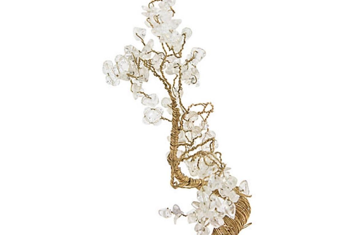 Quartz and Crystal Wire Tree Sculpture 2