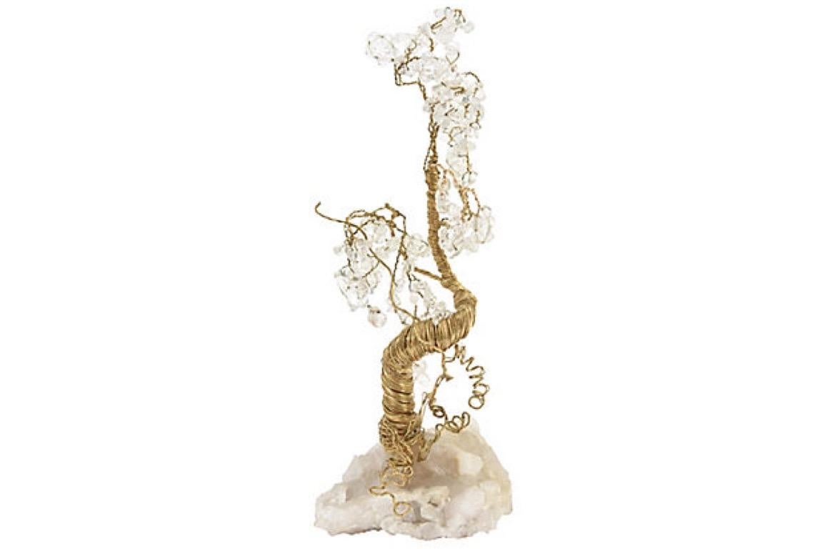 Quartz and Crystal Wire Tree Sculpture 3