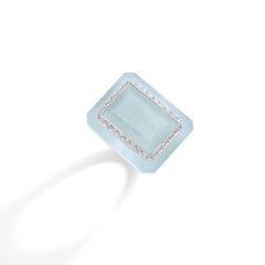 Quartz and Diamond on White Gold Ring