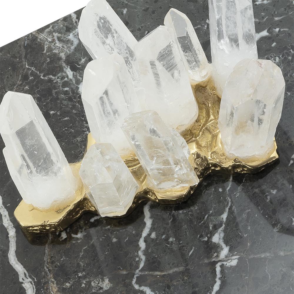 Boîte carrée en quartz et marbre en vente 1