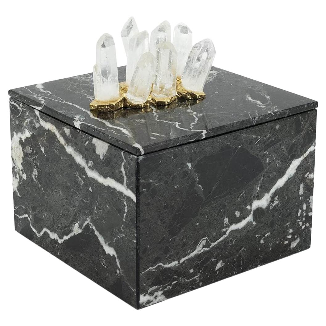 Quartz and Marble Square Box en vente