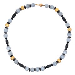Collar de cuentas de cuarzo y ónice