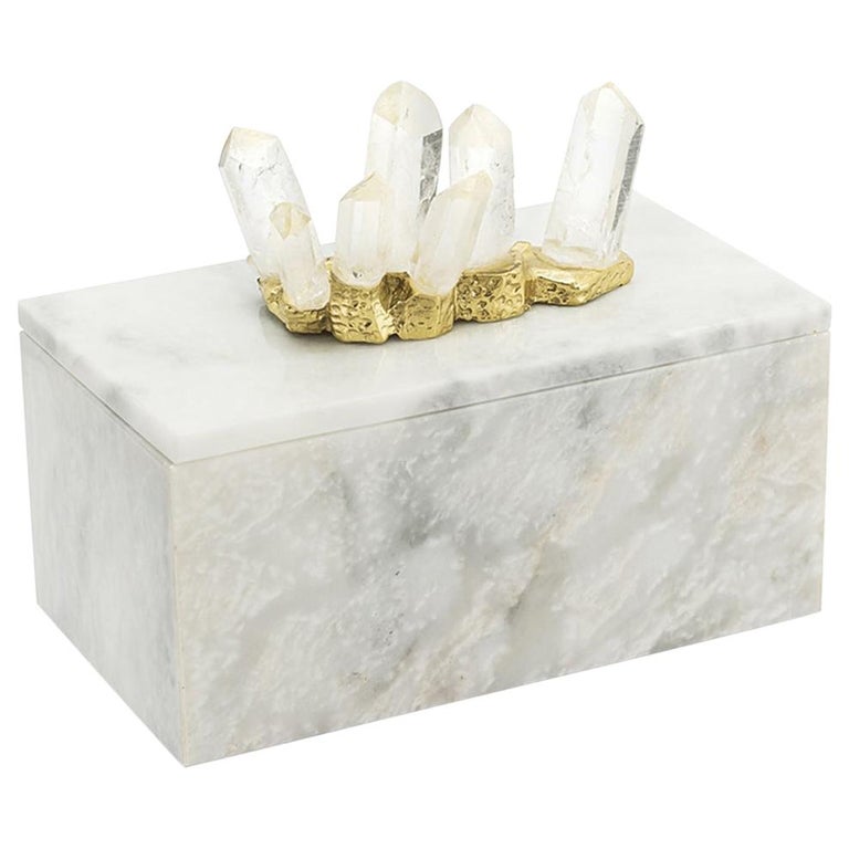 Quartz and White Marble Box For Sale at 1stDibs quartz box, marble