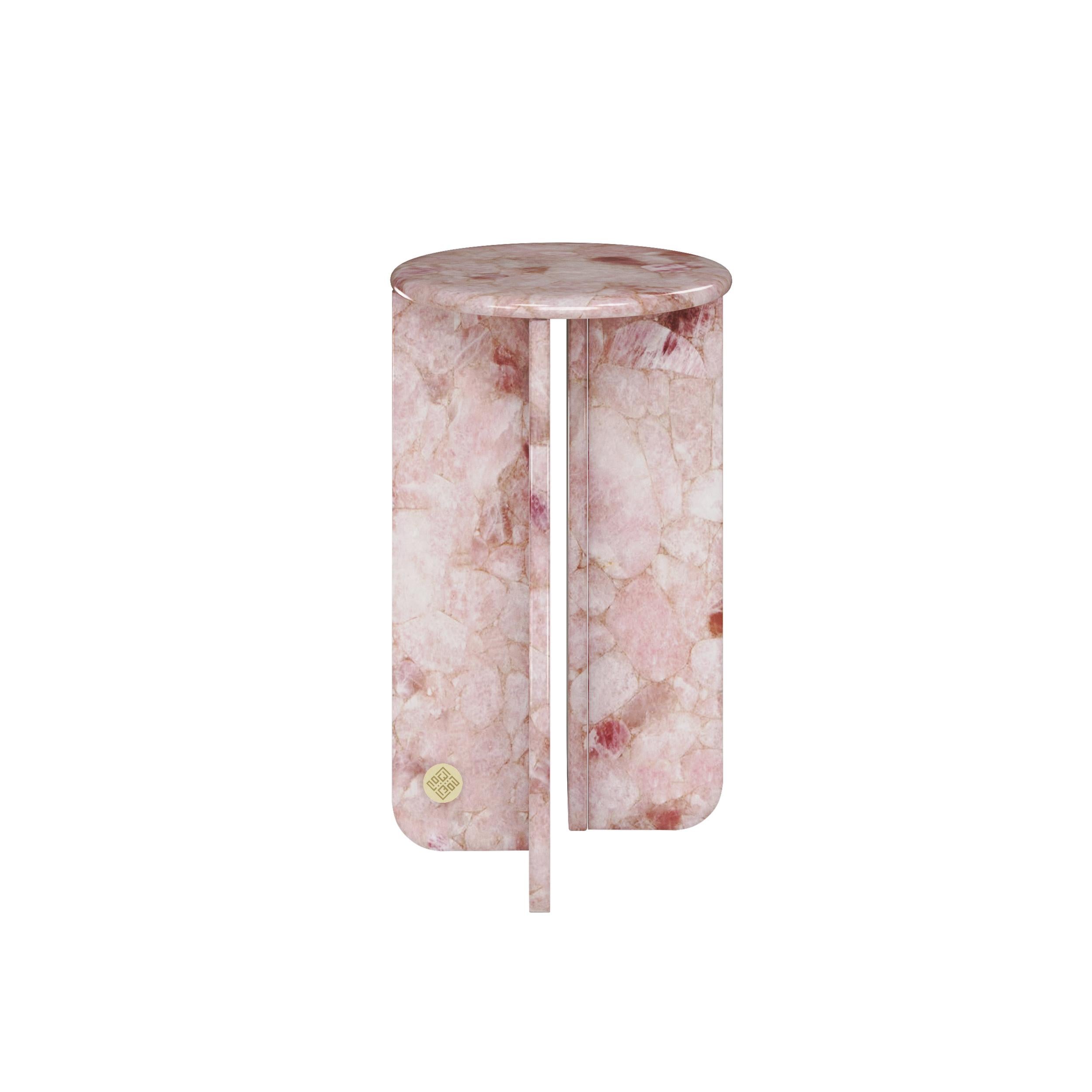 Quartz betty baby love side table hand-sculpted by Element&Co
Dimensions: 35 Ø x 60 cm
Materials: Rose quartz, precious stone 


elementandco is a multidisciplinary studio based in Madrid, created by French-Spanish designer Sasha Sanchez and