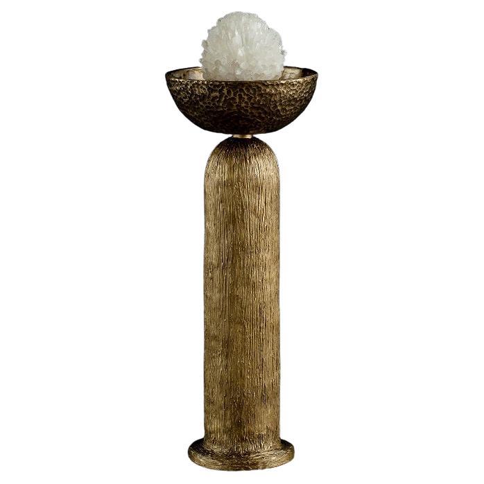 Quartz and Bronze Table Lamp by Aver For Sale