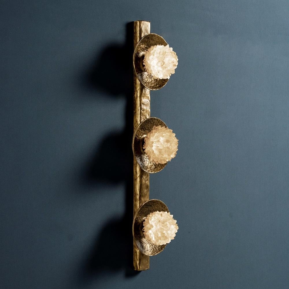 Post-Modern Quartz and Bronze Wall Light II by Aver For Sale
