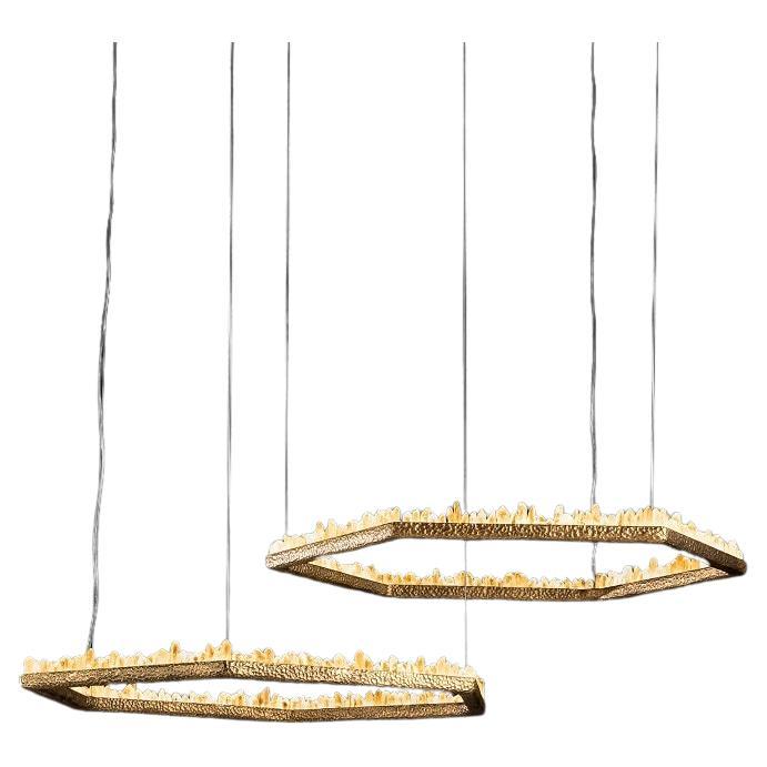 Quartz Pendant Light II by Aver For Sale