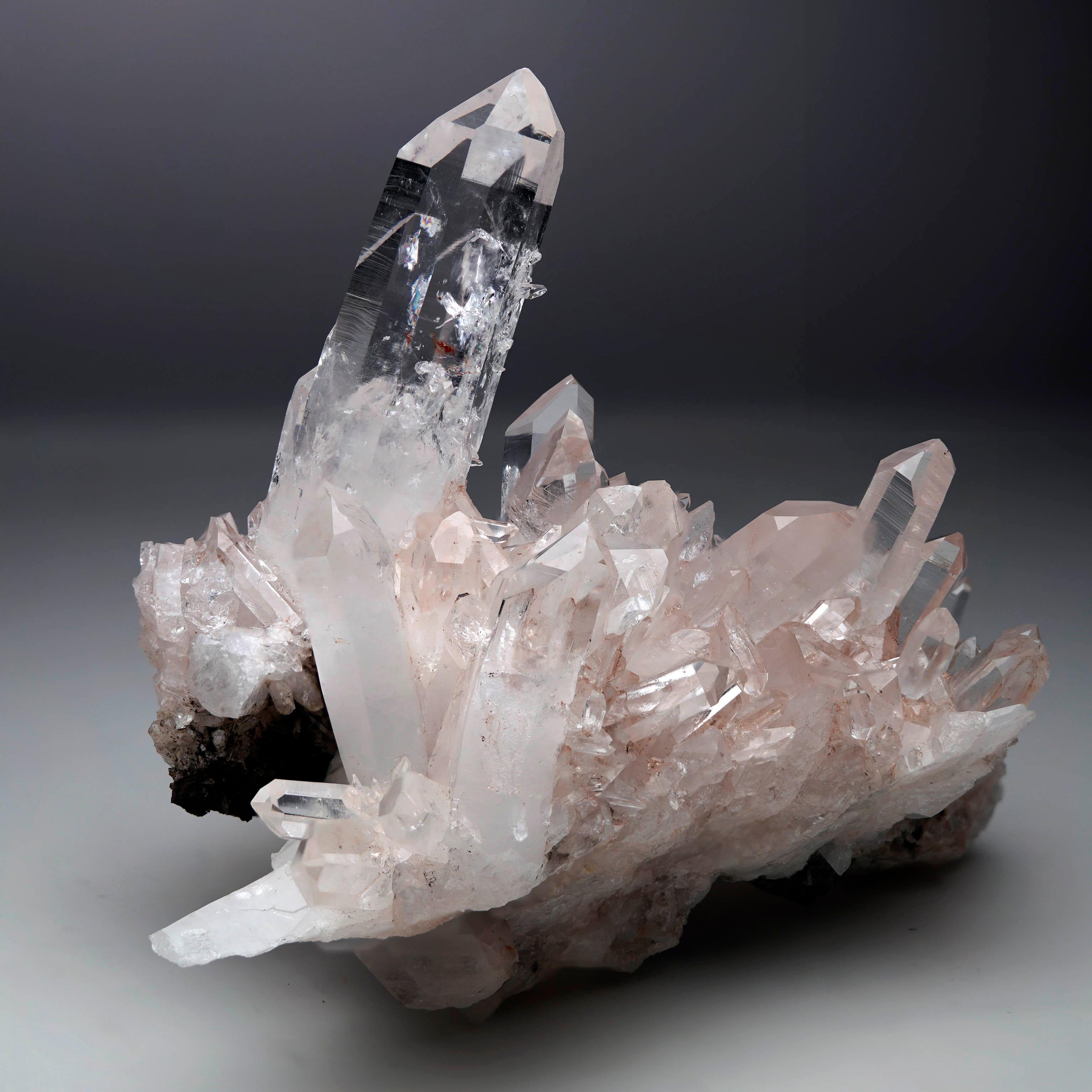 Contemporary Natural Rose Quartz Cluster with Lithium Inclusions From Colombia – 4.41 Lb. For Sale