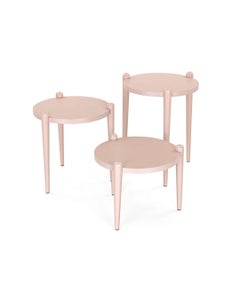 Juego de 3 Mesas de Madera Modernas de Color Cuarzo