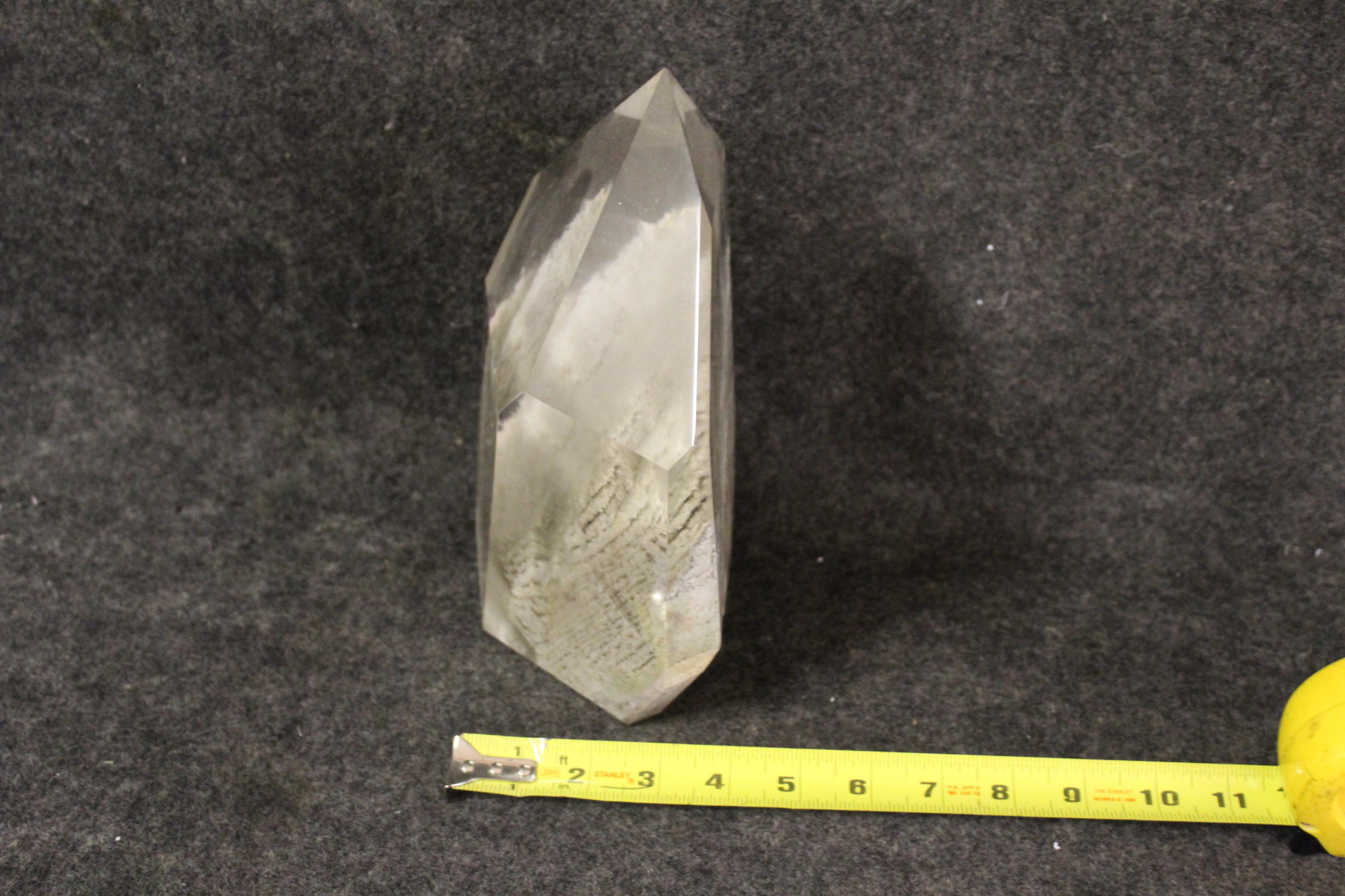 Brazilian Quartz Crystal Collectible Pt, Special Internal Striations of Another Stone For Sale