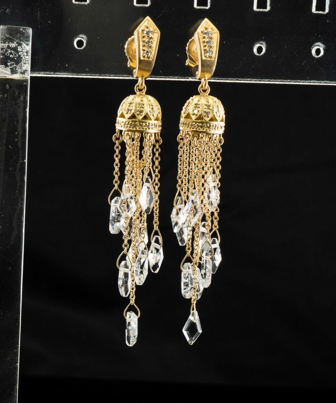 Quartz Crystal Herkimer  Earrings Dangle Drop Long 4