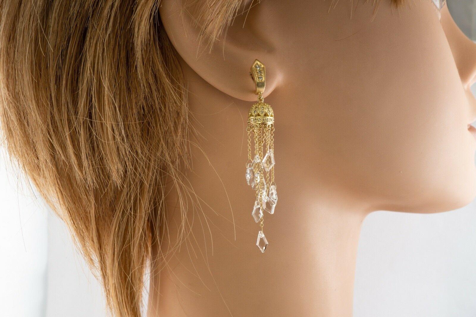 Quartz Crystal Herkimer  Earrings Dangle Drop Long