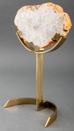 Quartz Crystal Mineral Specimen on Brass Stand