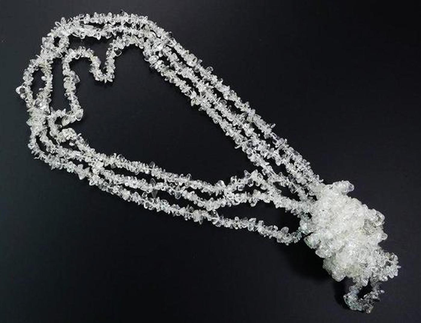Quartz Crystal Multi-Strand Necklace In New Condition In Raleigh, NC