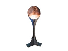 Quartz Crystal Sphere LED Floor Lamp with Steel Base, Made in Italy