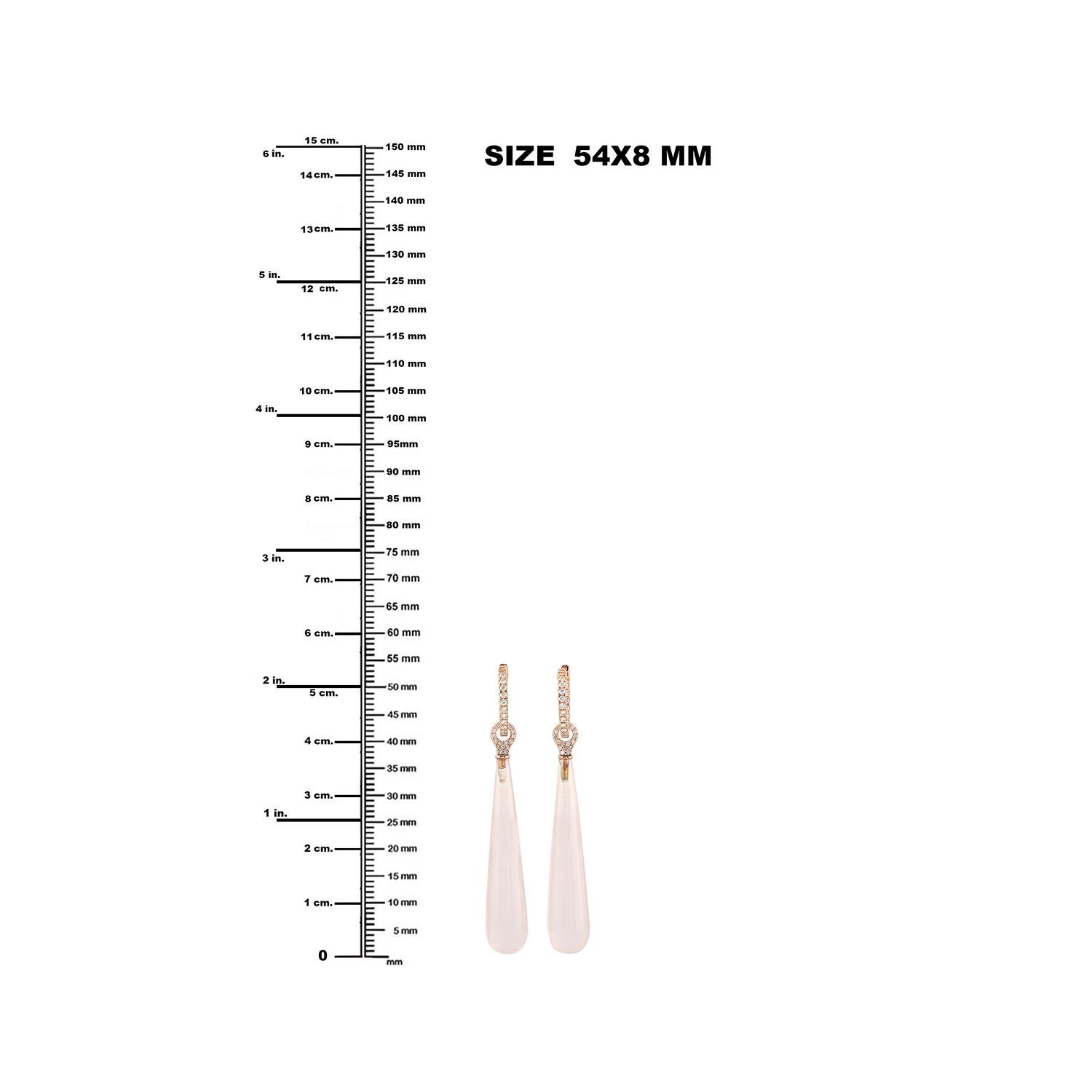 Mixed Cut Quartz Dangle Earrings With Diamonds Made In 18k Rose Gold