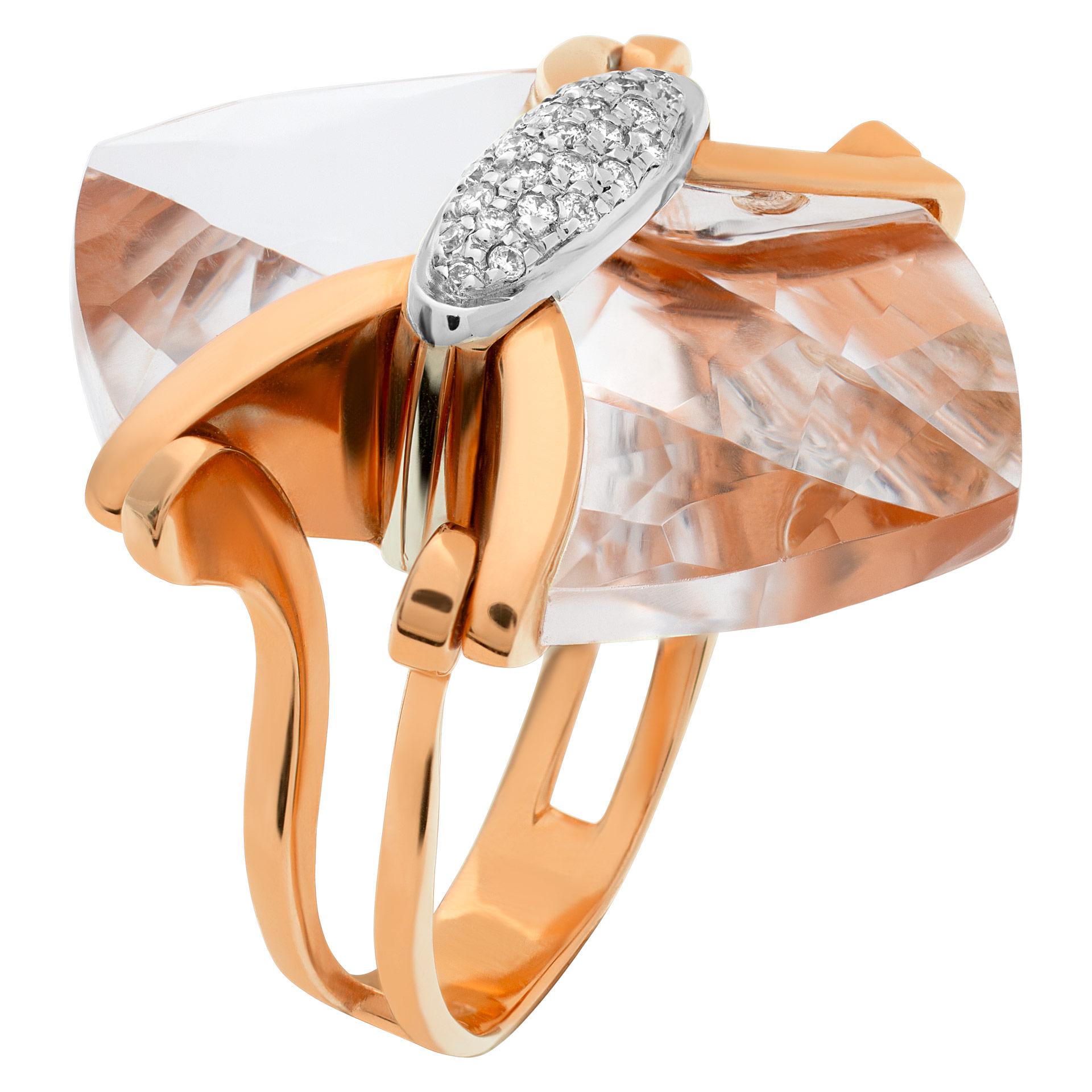 ESTIMATED RETAIL: $4,500 YOUR PRICE: $2,700 - Mesmerizing Quartz & diamonds ring by Italian designer 