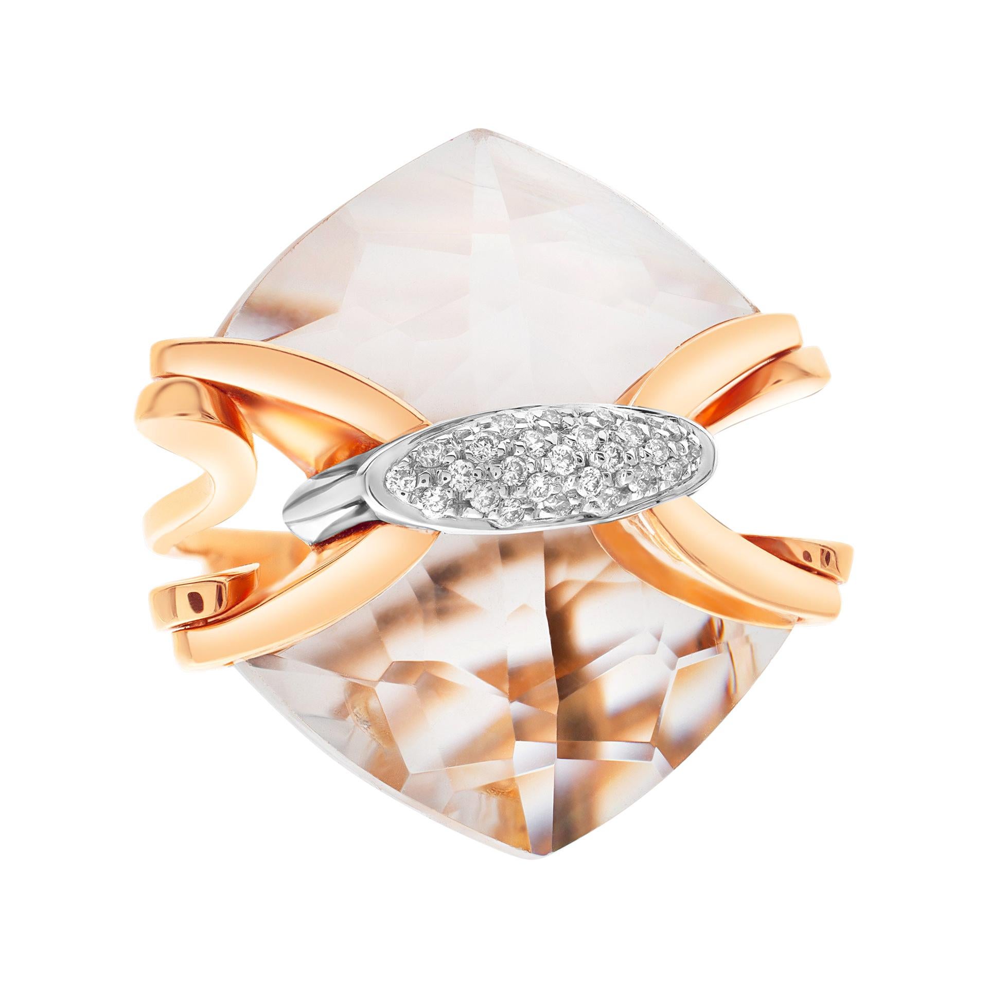 Quartz & Diamonds Ring by Italian Designer "Falcinelli"