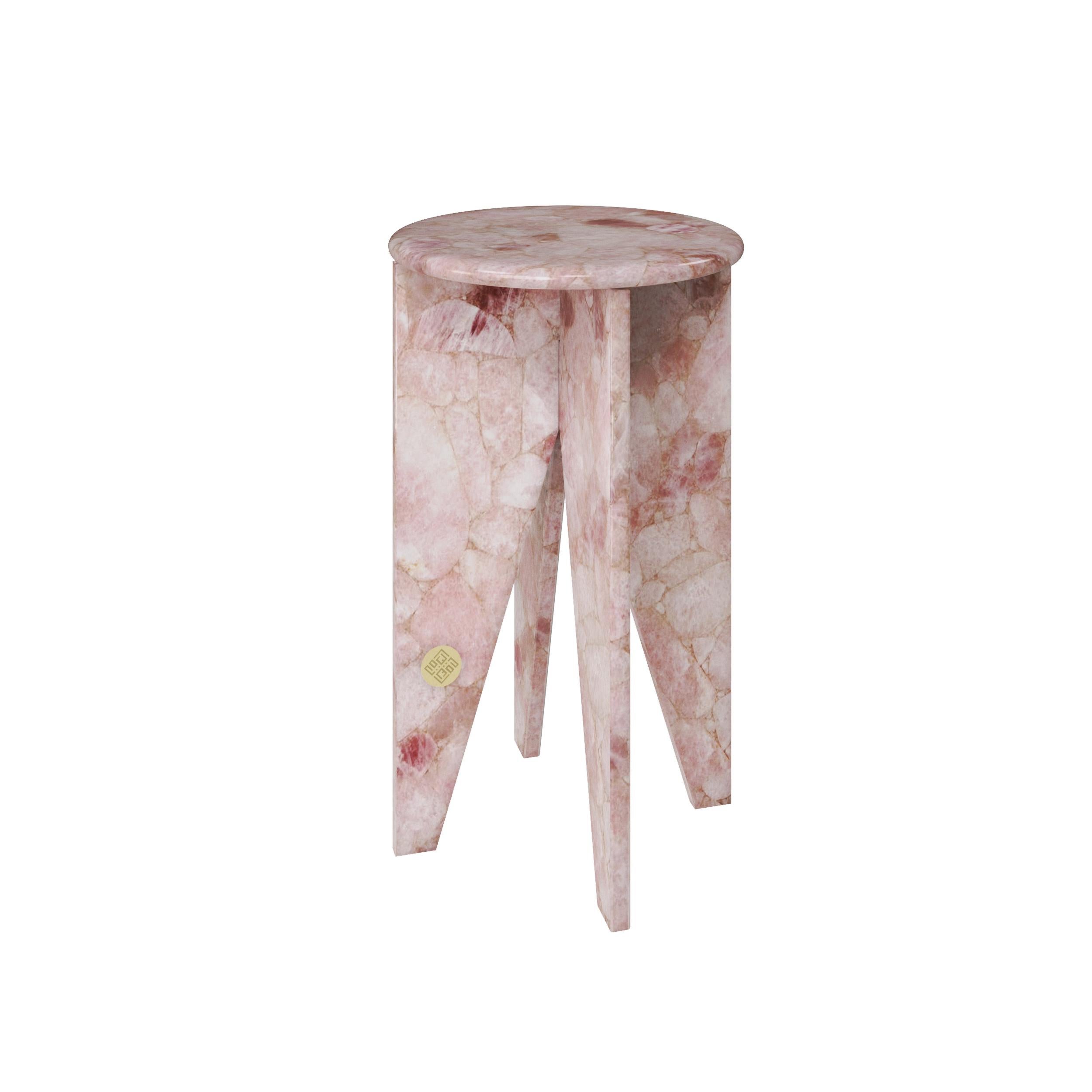 Spanish Quartz Eli Baby Love Side Table Handsculpted by Element&Co