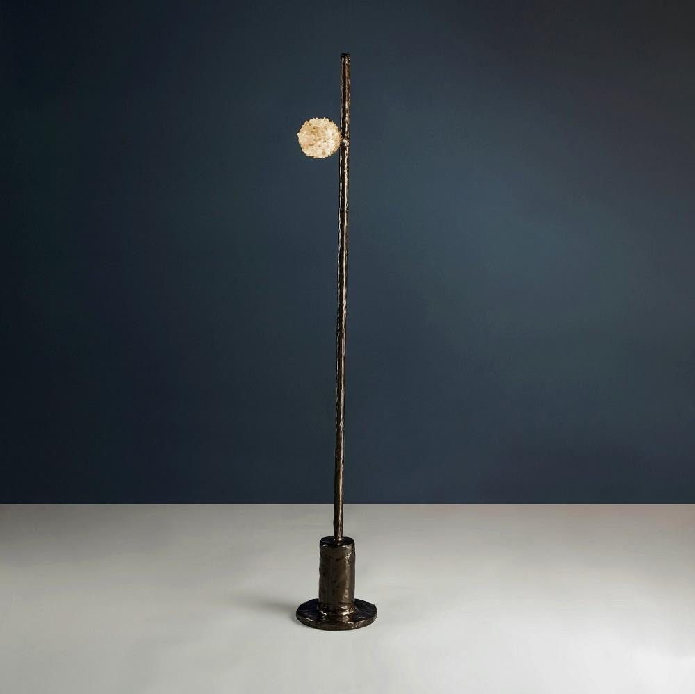 Quartz Floor Lamp I by Aver
Dimensions: W 25 x D 27 x H 172 cm
Materials: Natural rocks, high-quality cut crystals, jewelry chains, hand-blown glass, other.
Also Available: Matte Black, Rustic Silver, Oxidized Graphite, and Rustic Bronze.

A series