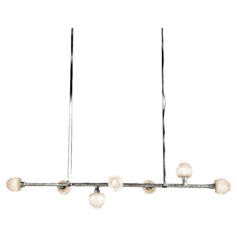 Grand Lustre Classique 6 Lumières Fer Forgé Ivoire Et Or - Fait Main En Italie - AURA