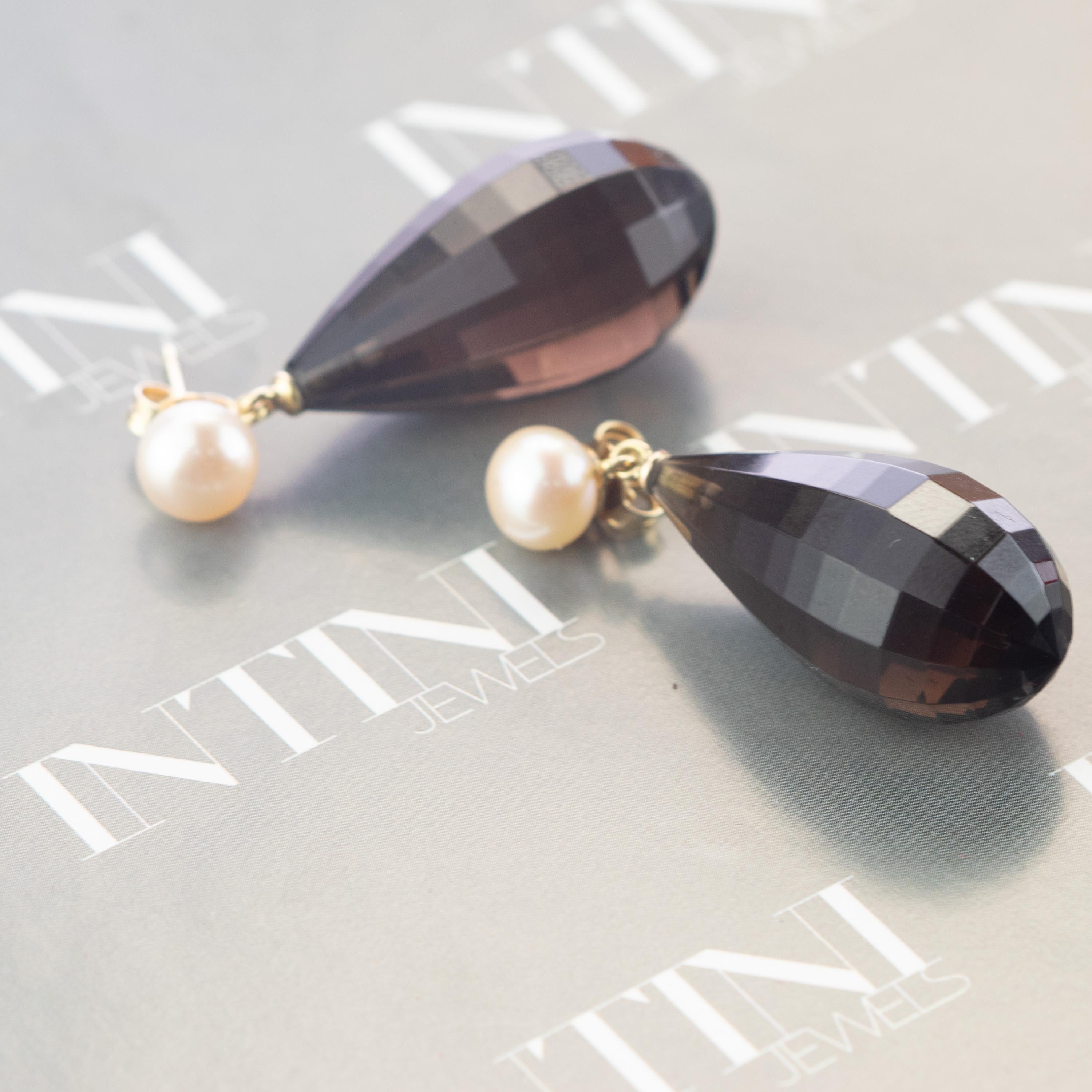 brown freshwater pearl earrings