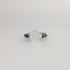 Quartz Gemstone Black Diamond 18 Karat Gold Ring