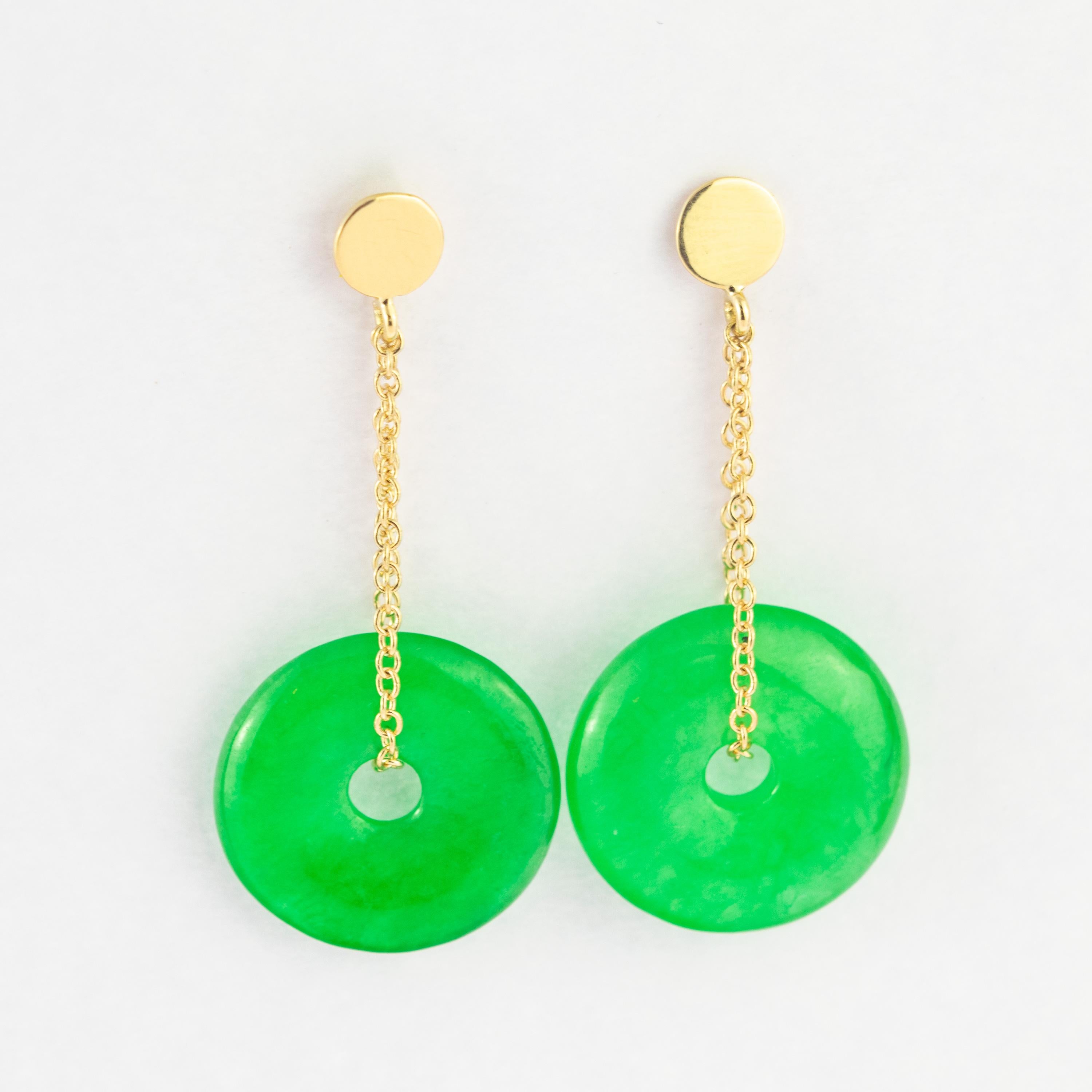 Orecchini fatti a mano in quarzo Greene & Greene, oro 18 carati, a catena, con pendenti da cocktail in vendita 1