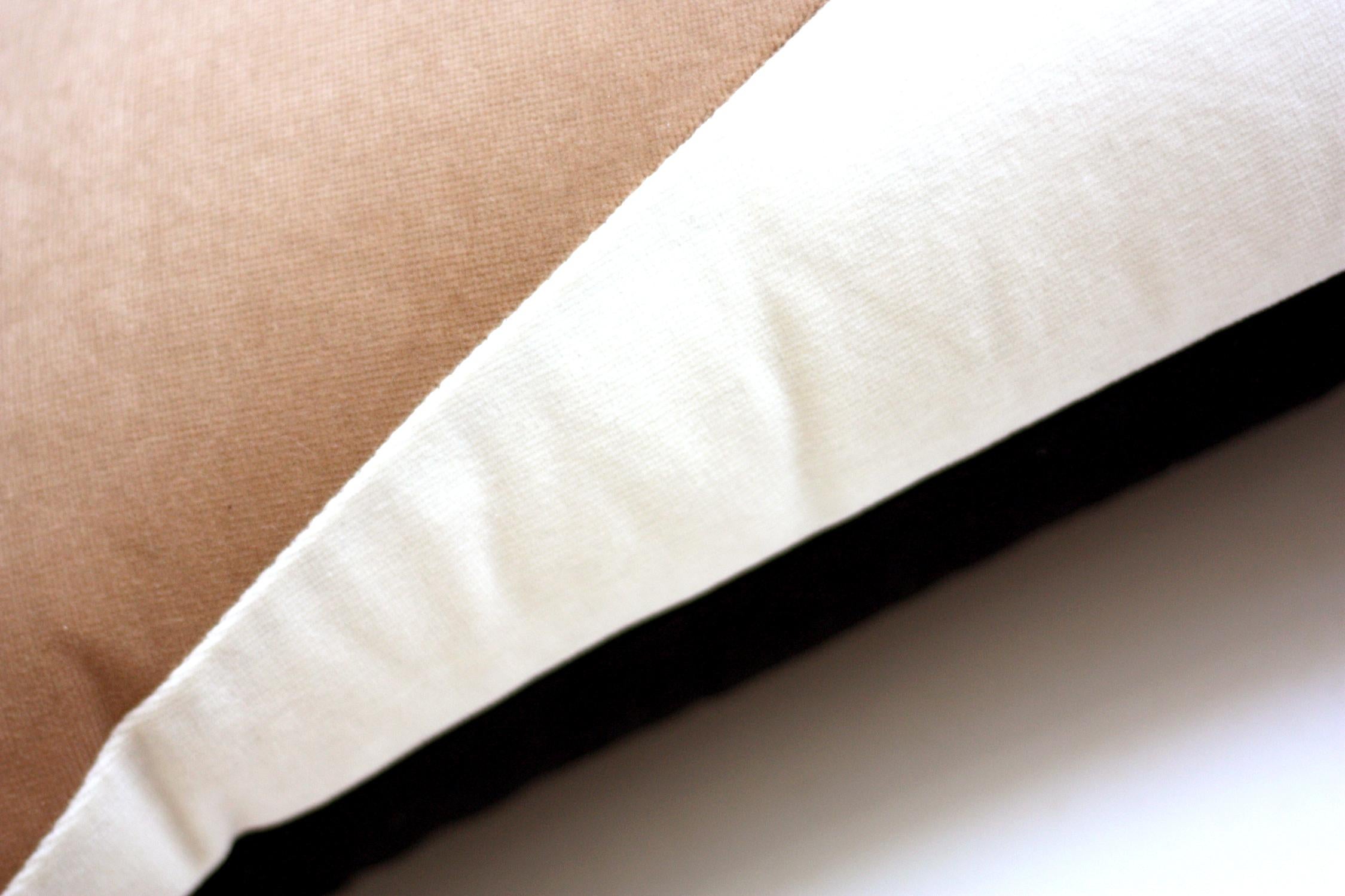 Patchwork Quartz I Black & White Velvet Deluxe Handmade Decorative Pillow For Sale