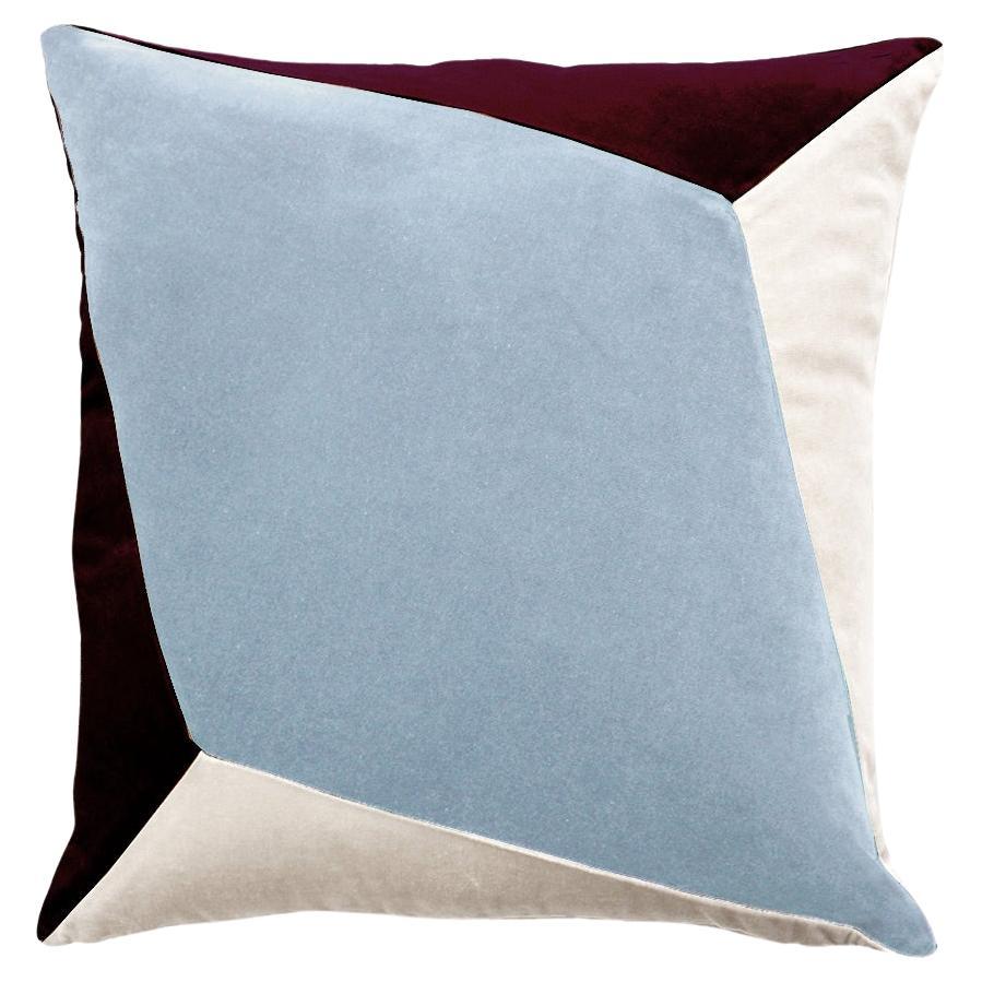 Quartz II Blue 
Burgundy Velvet Deluxe Handmade Decorative Cushion