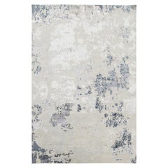 Hand-Knotted Indigo Rug in Quartz II Design from the Stone Collection