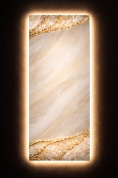 Quartz Line Illuminated Wall Art in Natural Quartz by Sev Art Gallery
