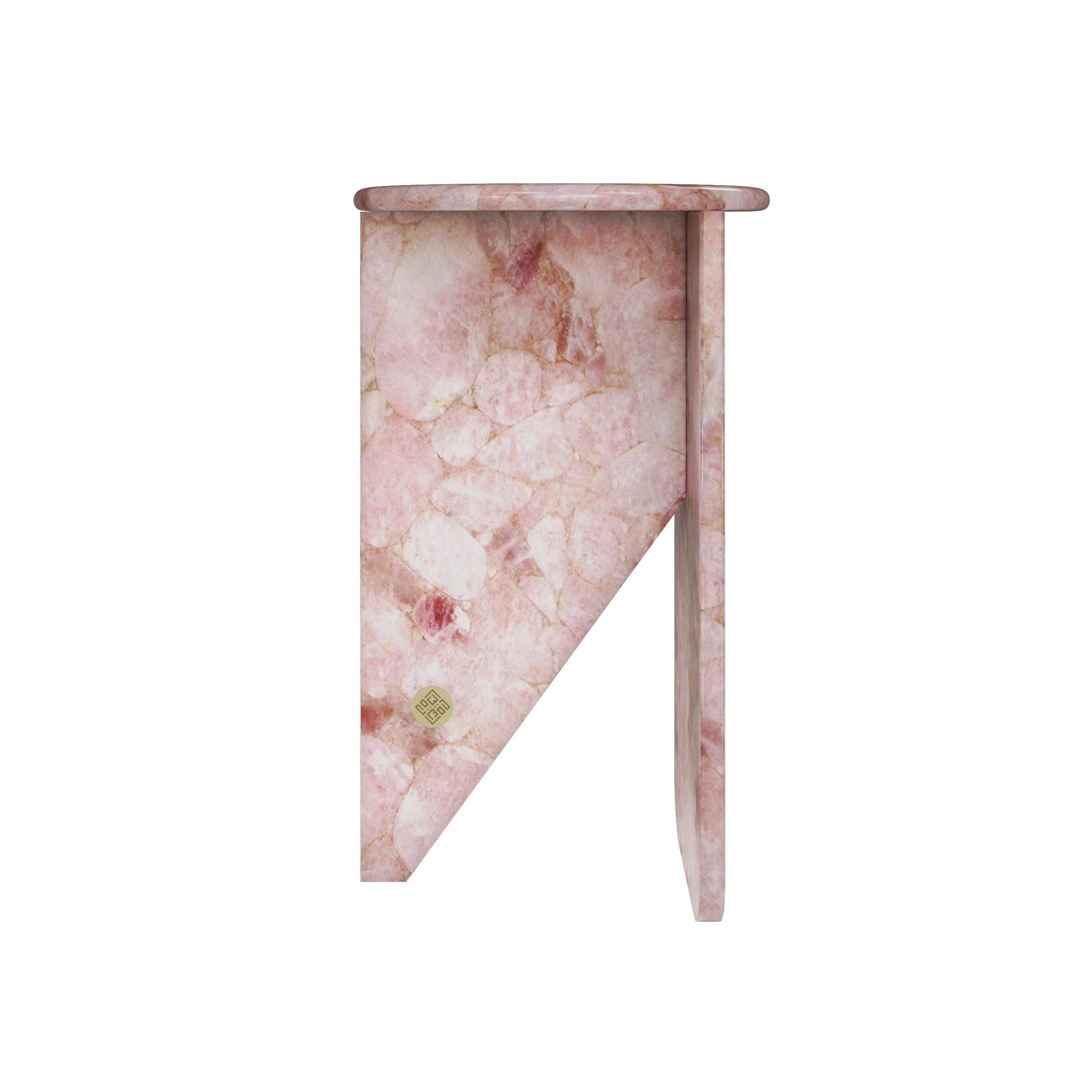 Modern Quartz Liz Baby Love Side Table Hand Sculpted by Element & Co For Sale
