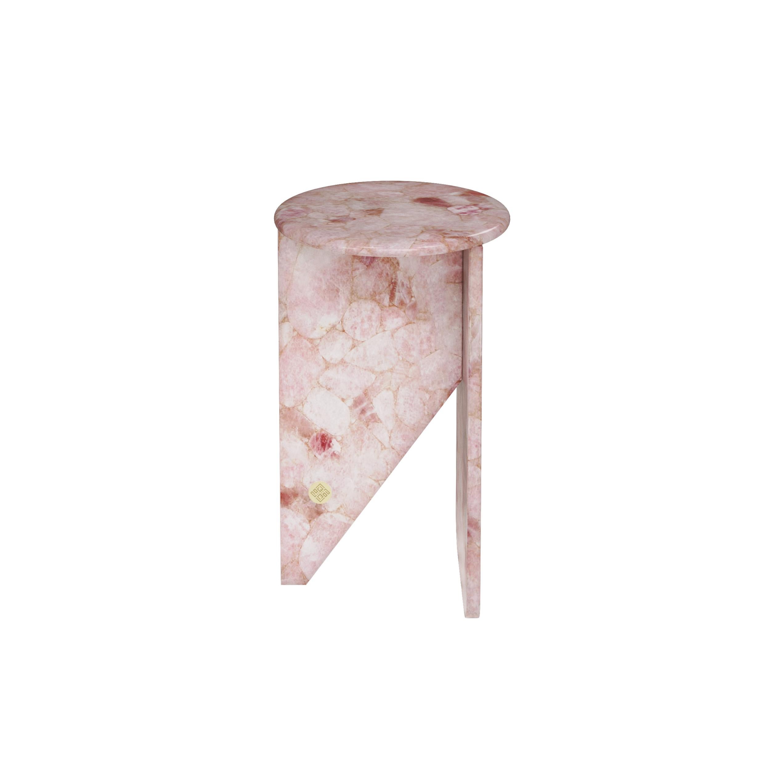 Spanish Quartz Liz Baby Love Side Table Hand Sculpted by Element & Co For Sale