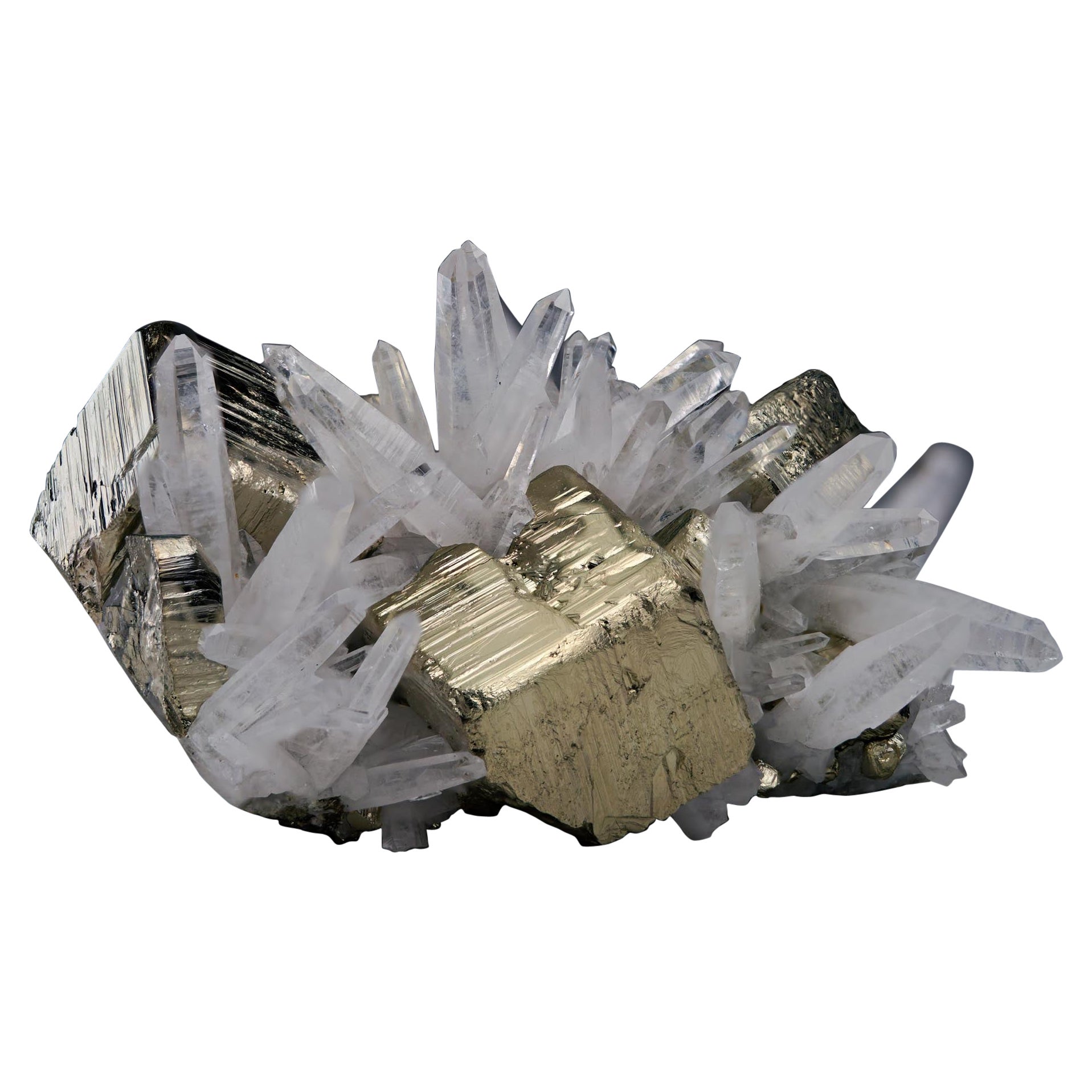 Quartz sur pyrite du Pérou
