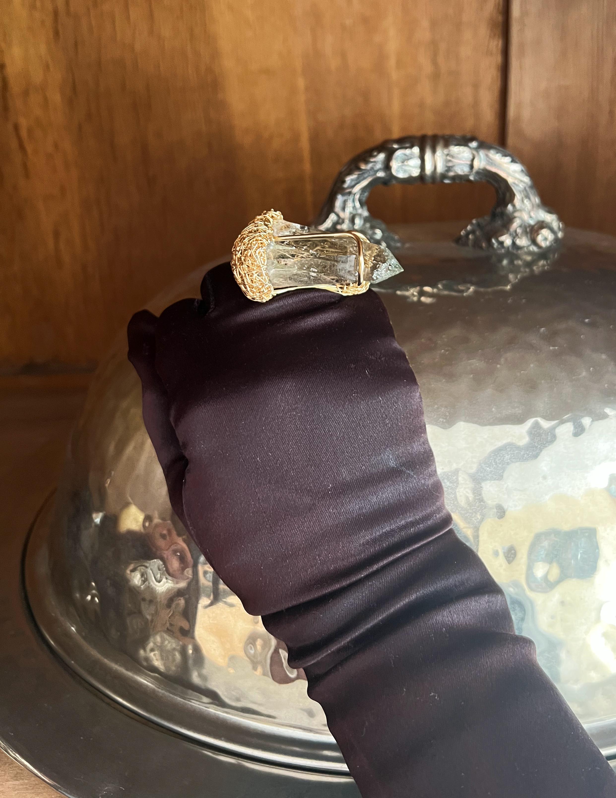 Quartz one-of-a-kind Cocktail and Statement Ring For Sale 5