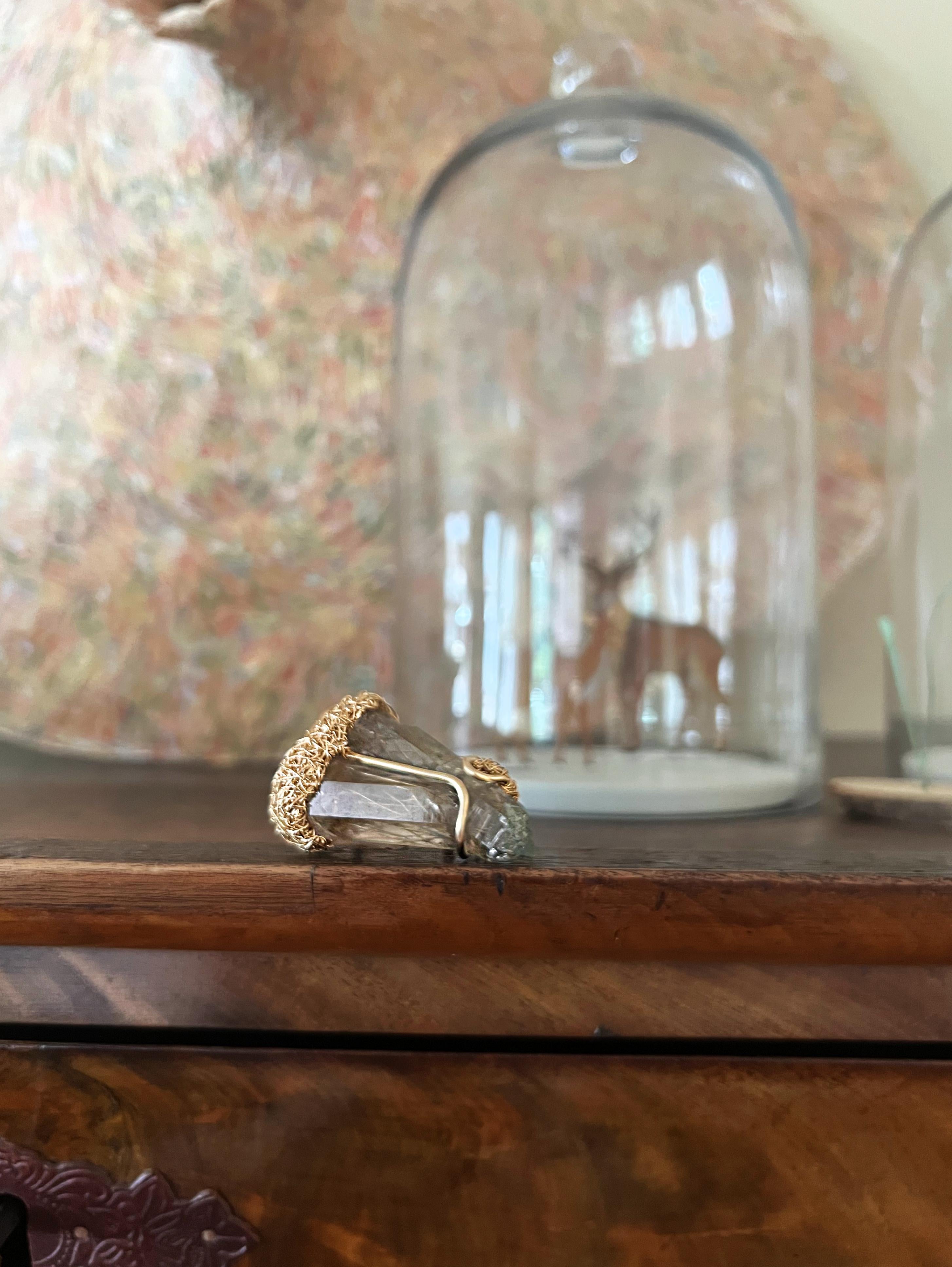 Quartz one-of-a-kind Cocktail and Statement Ring For Sale 6