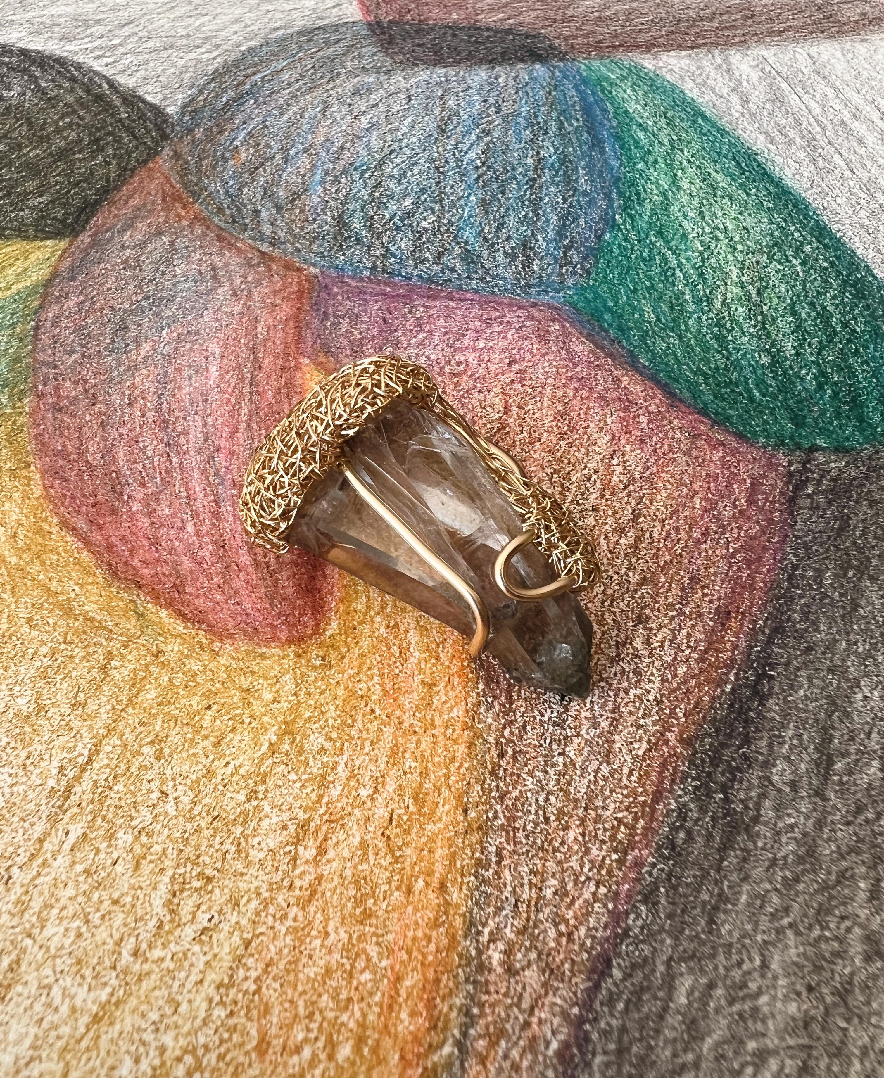 Quartz one-of-a-kind Cocktail and Statement Ring For Sale 2