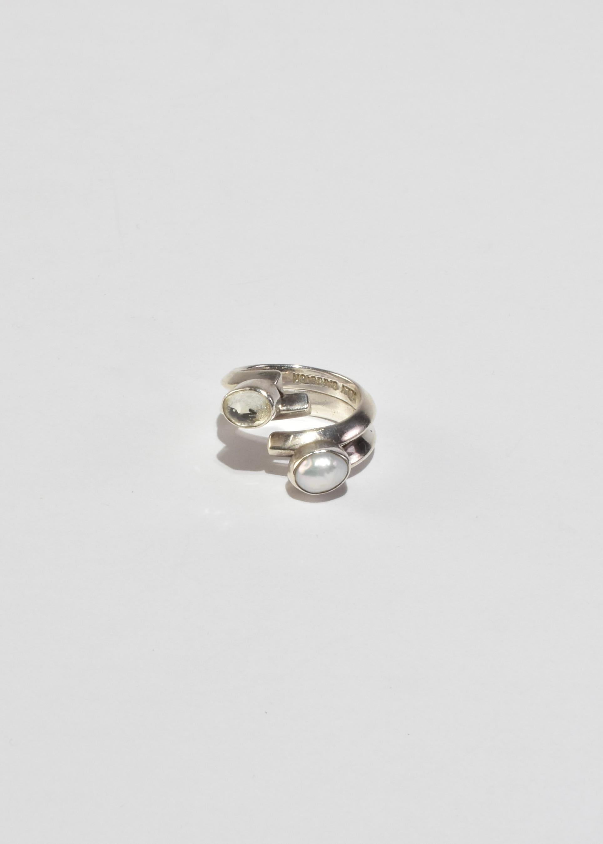 Oval Cut Quartz Pearl Ring For Sale