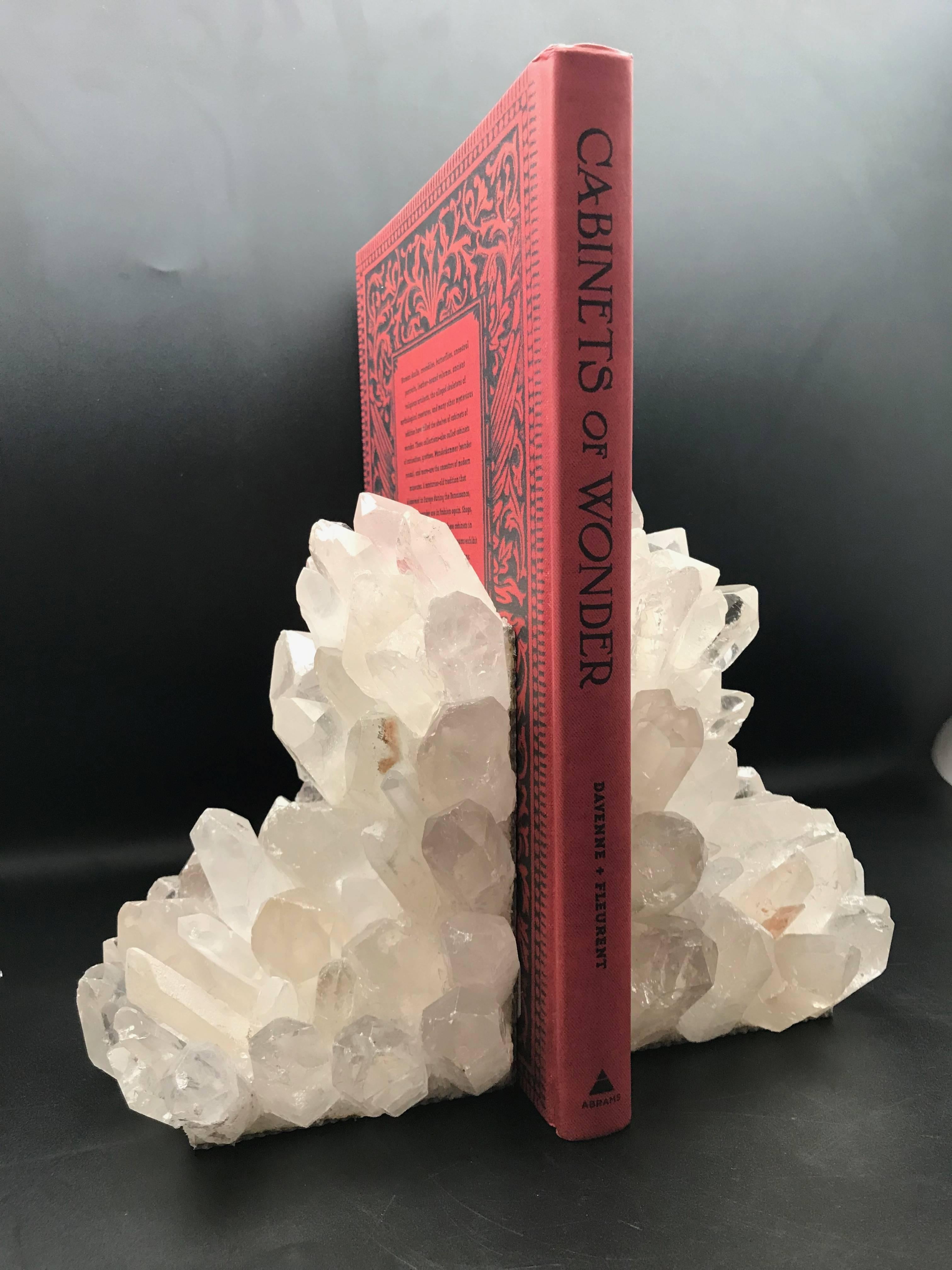 Leather Quartz Point Bookends Handcrafted in the USA