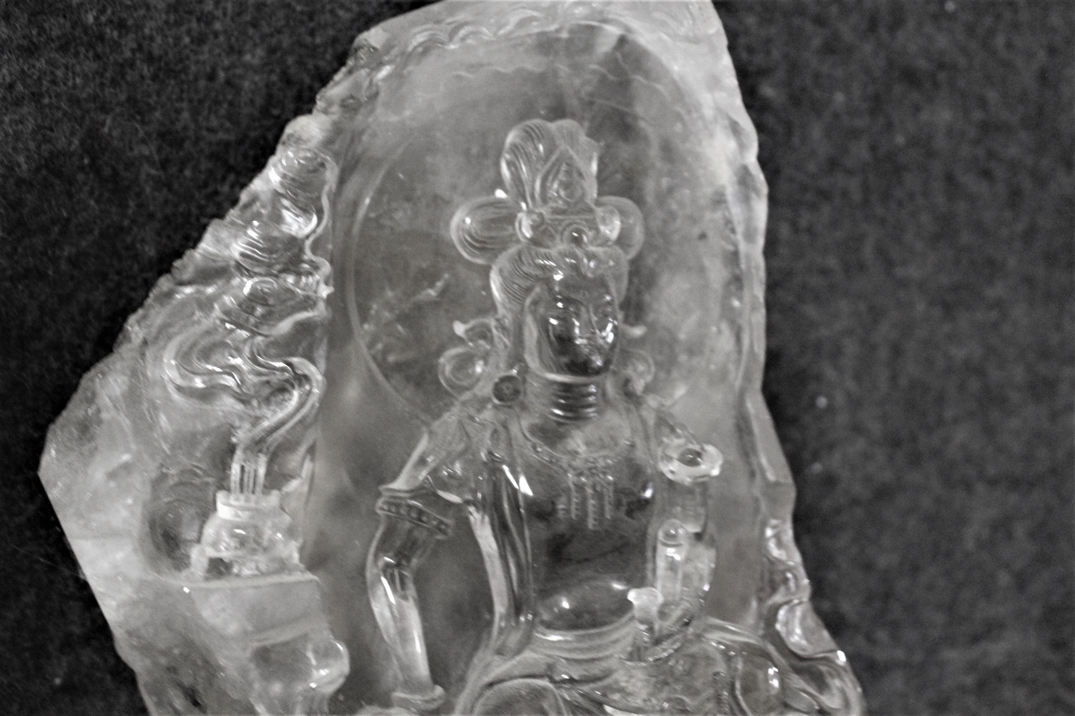 Cristal de roca de cuarzo de una diosa china Centroasiático en venta