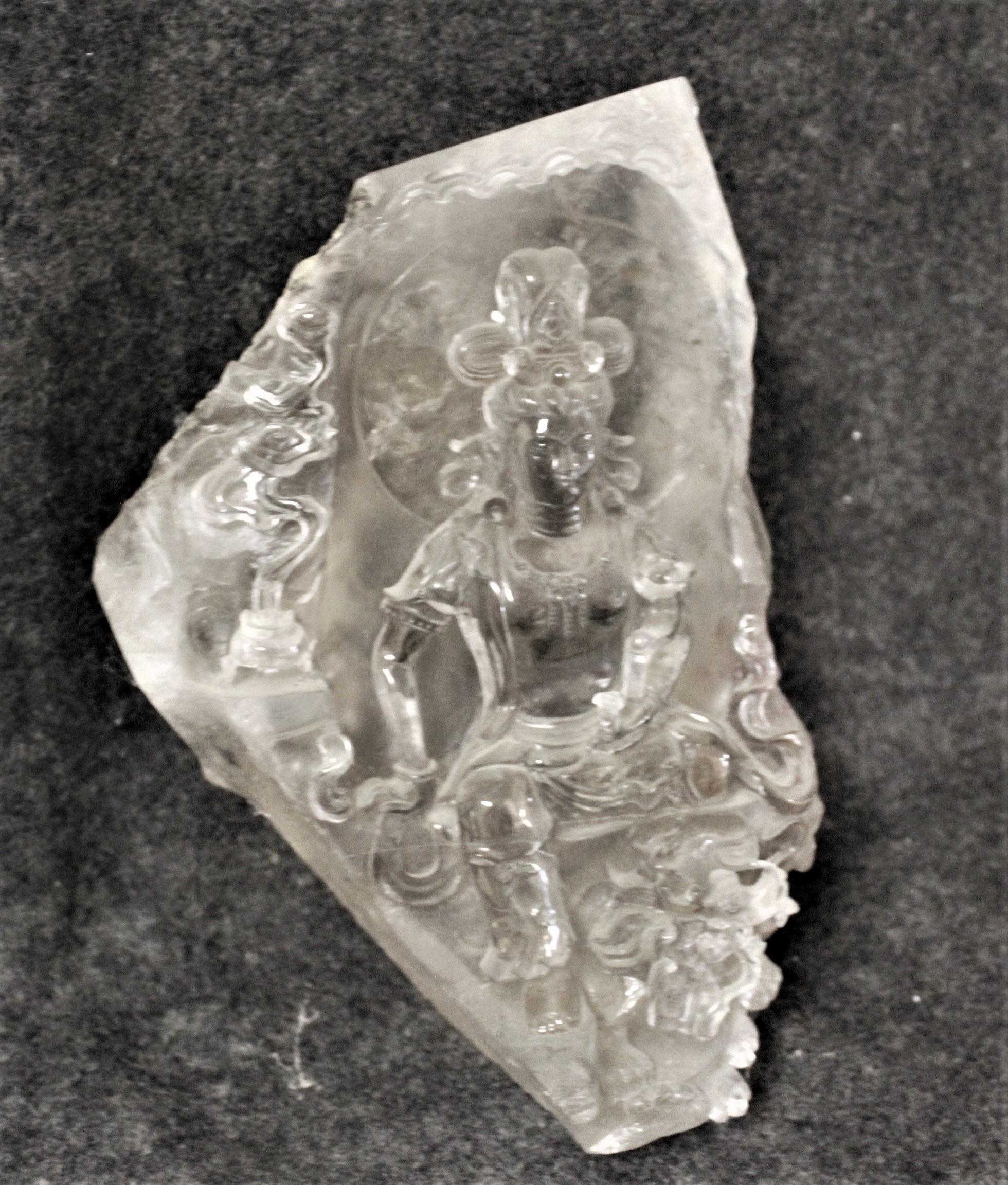 Cristal de roca de cuarzo de una diosa china Tallado en venta