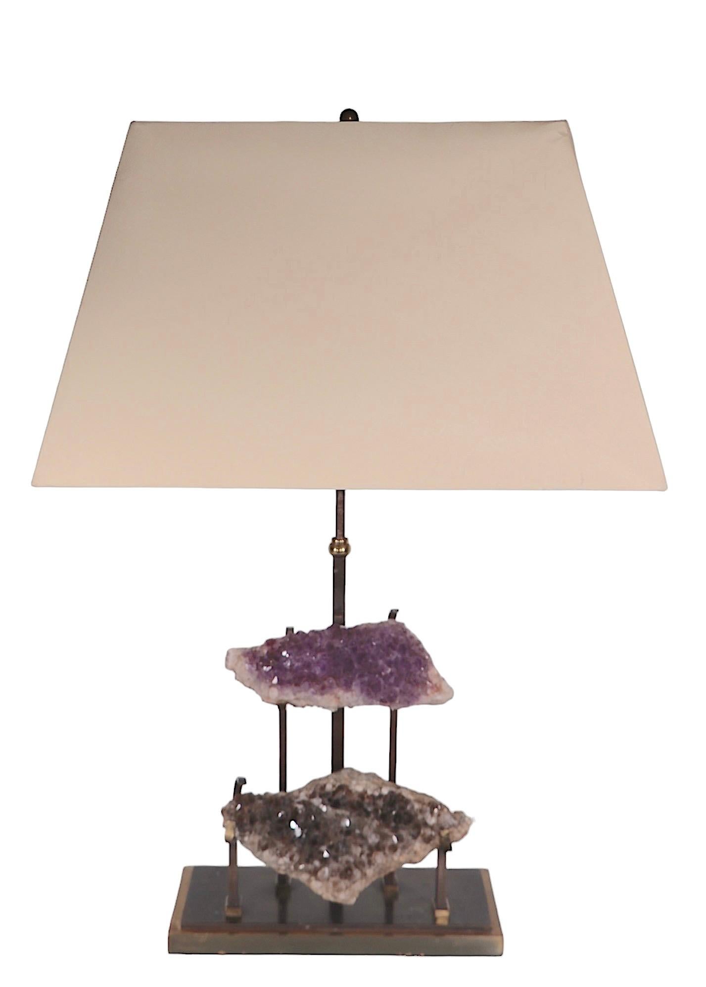 Hollywood Regency Quartz Specimen Lamp att. to Willy Daro c 1960/70's For Sale