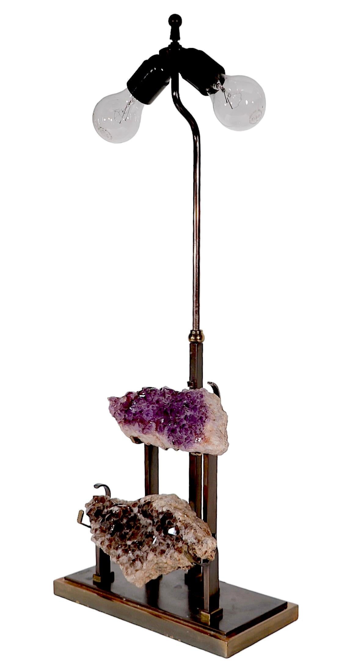 Quartz Specimen Lamp att. to Willy Daro c 1960/70's In Good Condition For Sale In New York, NY