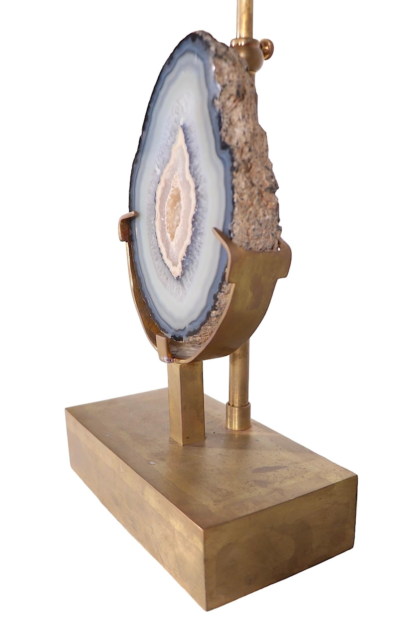 Hollywood Regency Quartz Specimen Table Lamp att.  to Willy Daro c 1960/70’s For Sale