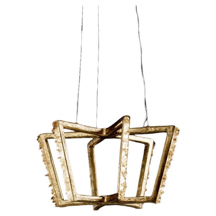 Lampada a sospensione in quarzo e bronzo I di Aver